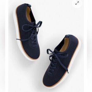 Talbots Brittany Navy Knit Sneakers, 10